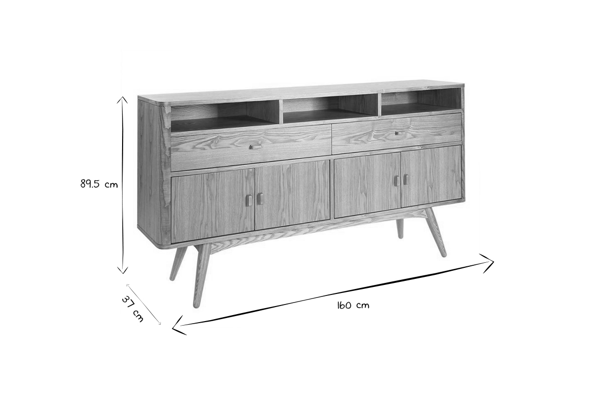 Design-Sideboard 4 Tren Esche NORDECO