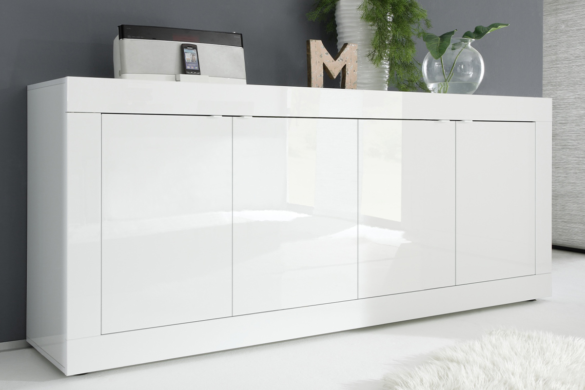 Design-Sideboard brillantwei mit 4 Tren L207 cm LATTE