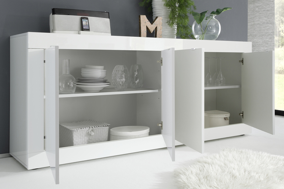 Design-Sideboard brillantwei mit 4 Tren L207 cm LATTE