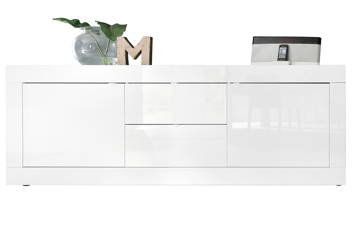 Design-Sideboard brillantwei mit Schubfchern L210 cm LATTE