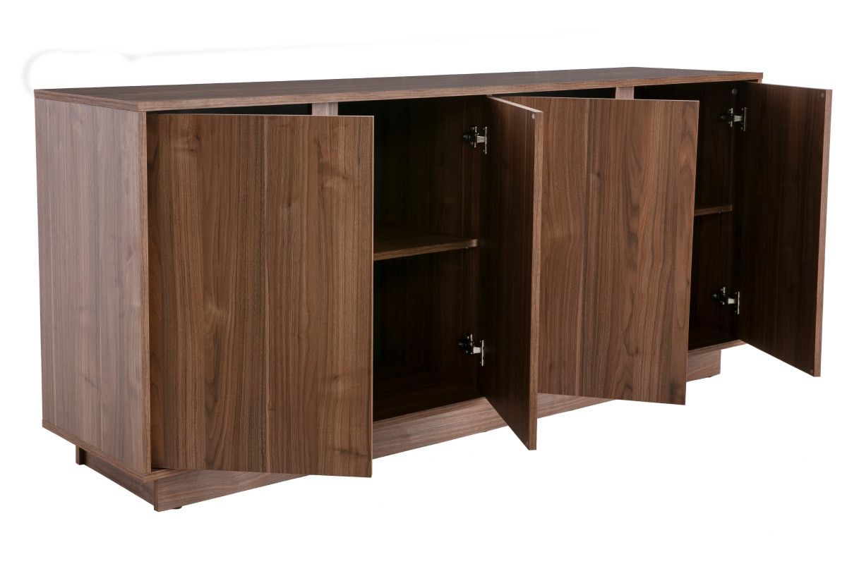 Design-Sideboard glnzend Walnussoptik L180 cm COMO