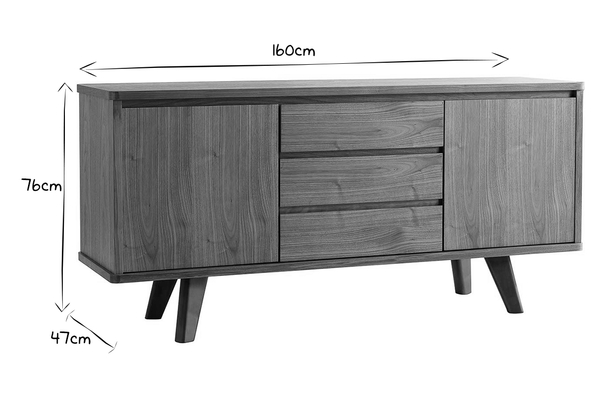 Design-Sideboard Nussbaum FIFTIES