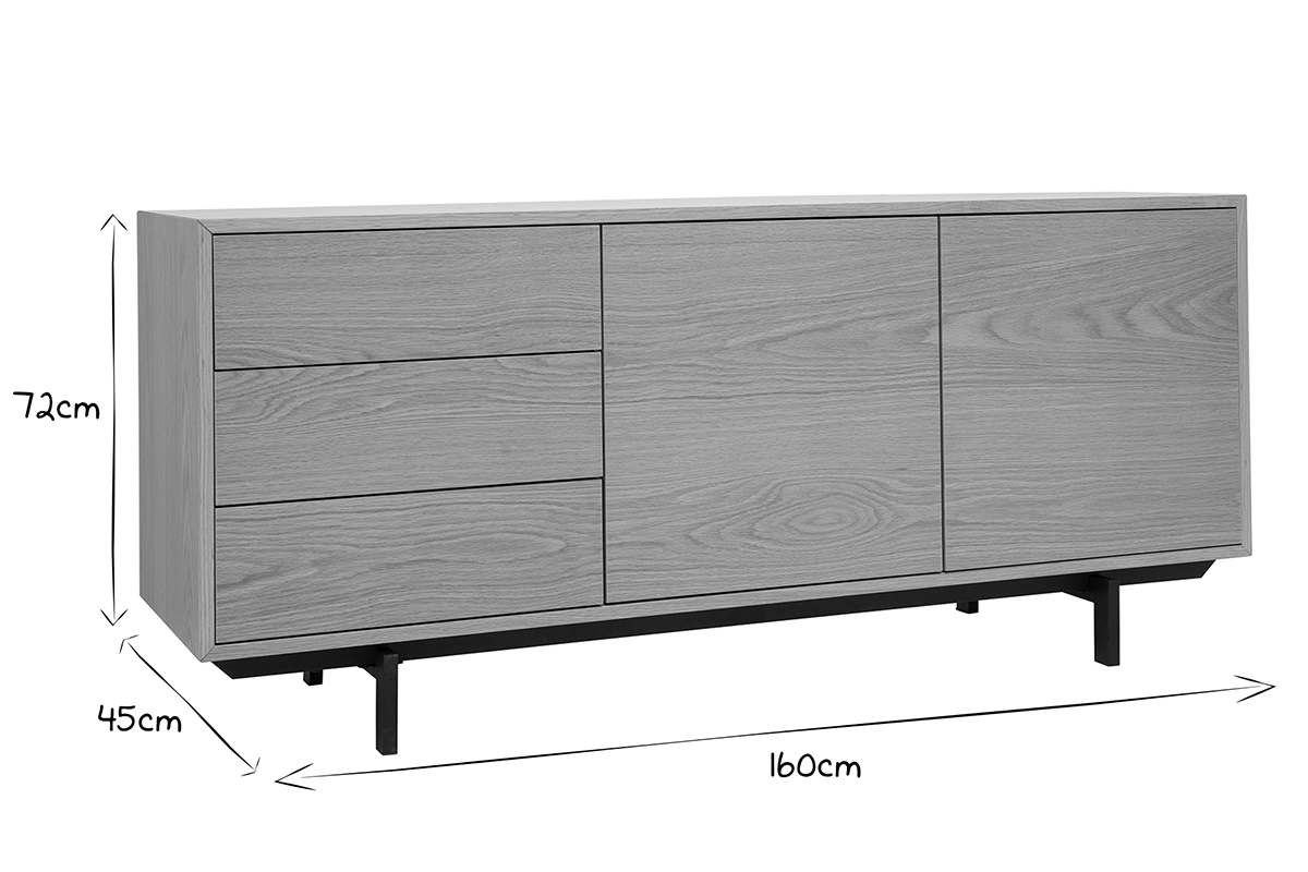 Design-Sideboard Vintage 160 cm Nussbaum MANNY