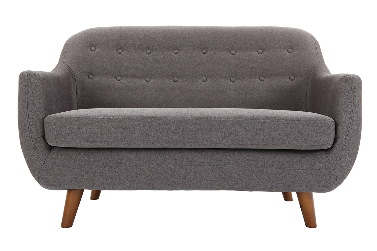 Design-Sofa 2 Pltze Anthrazitgrau YNOK