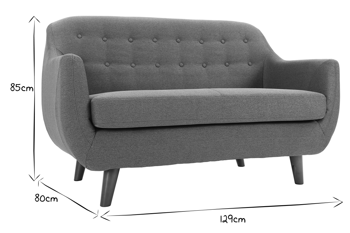 Design-Sofa 2 Pltze Anthrazitgrau YNOK