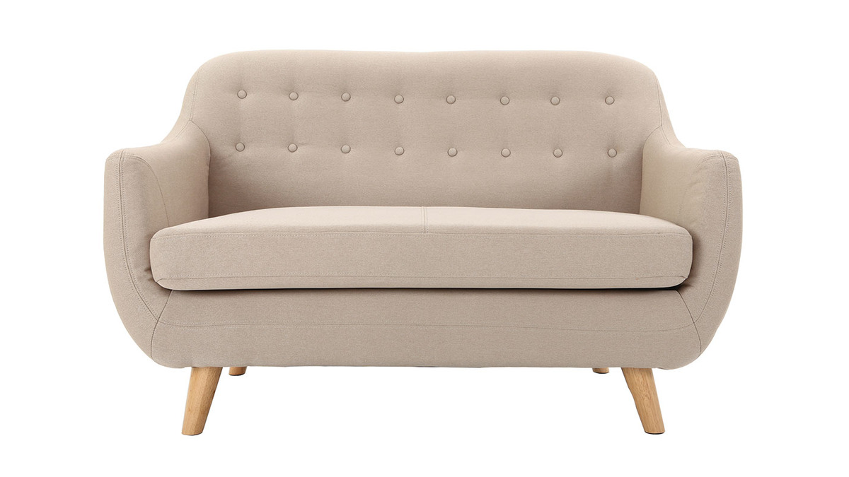 Design-Sofa 2 Pltze Beige YNOK