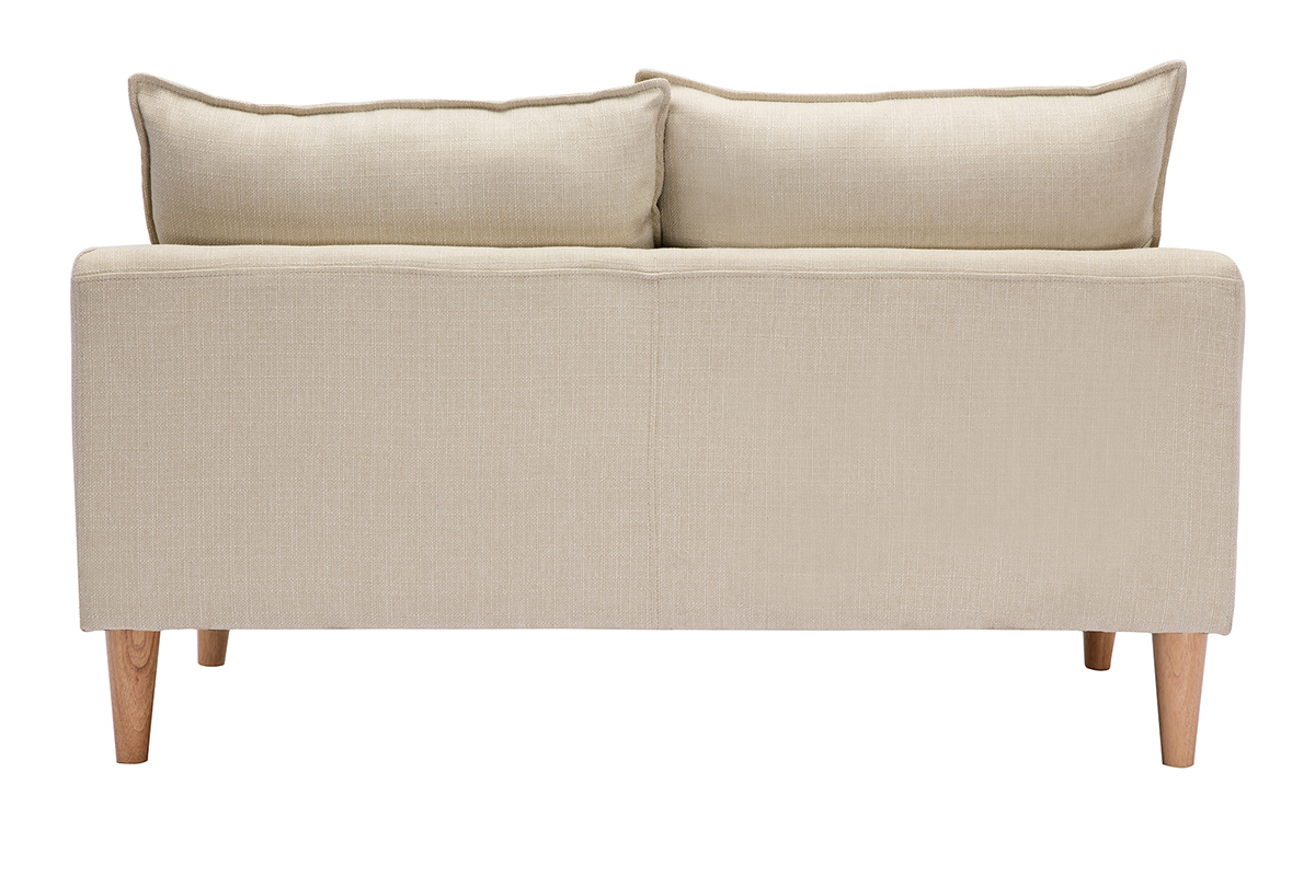 Design-Sofa 2 Pltze beiger Stoff KATE