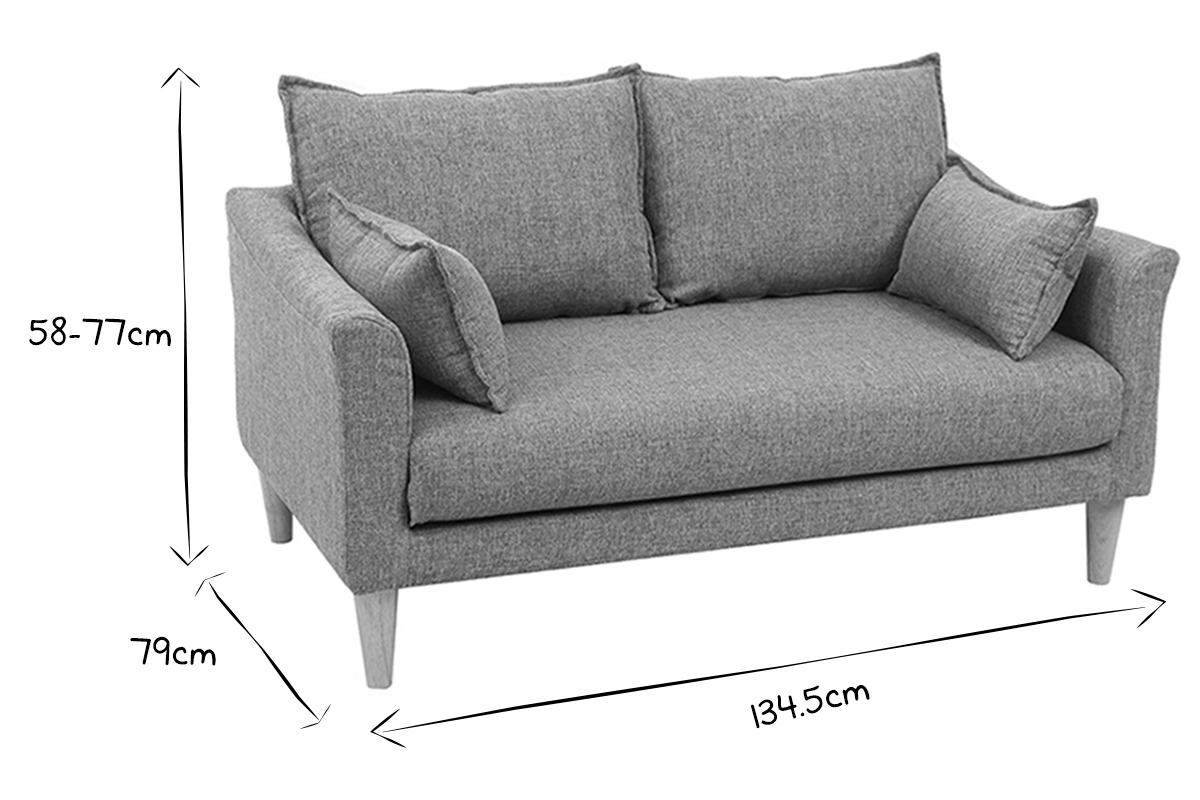 Design-Sofa 2 Pltze Grau KATE