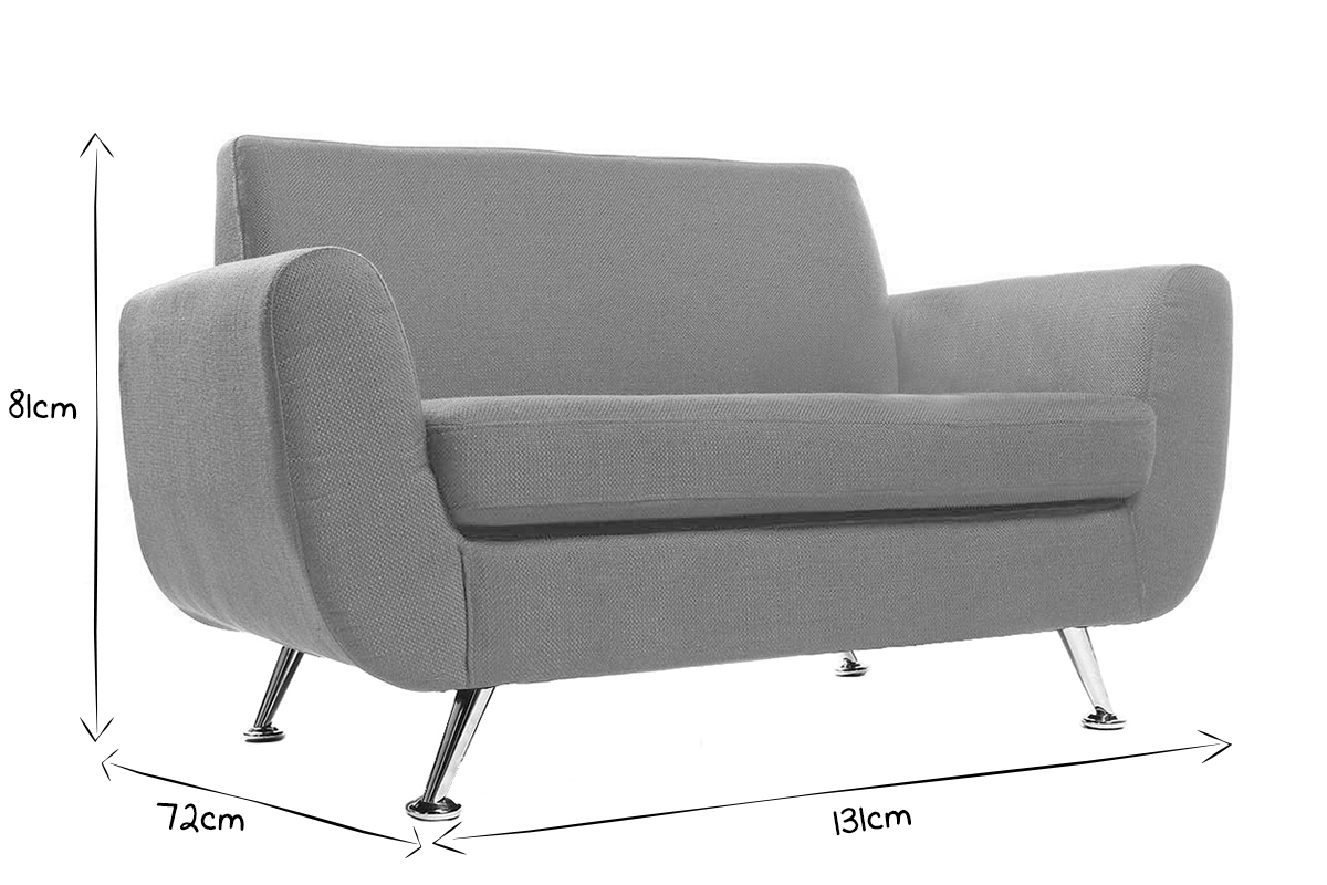 Design-Sofa 2 Pltze Grau PURE