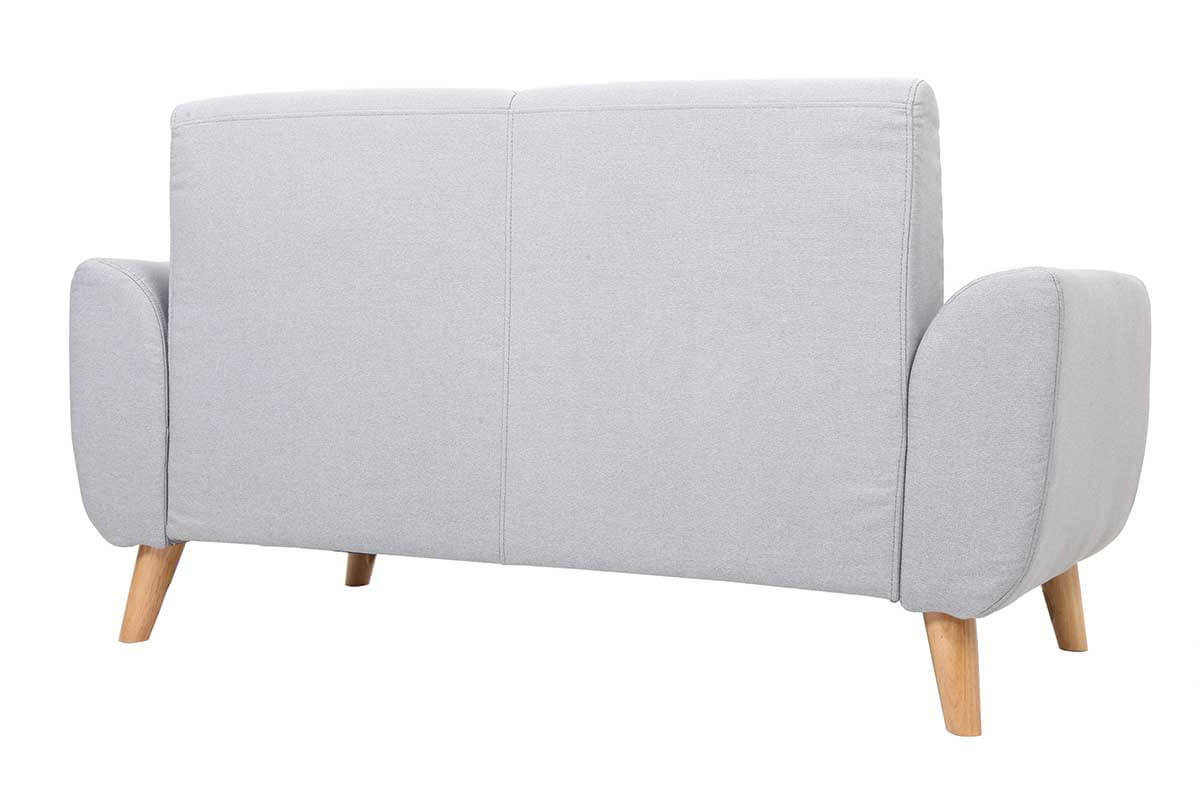 Design-Sofa 2 Pltze Stoff Grau Eichenbeine EKTOR