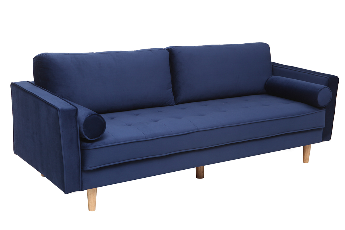 Design-Sofa - 3-4 Pltze - Samt Nachtblau - IMPERIAL