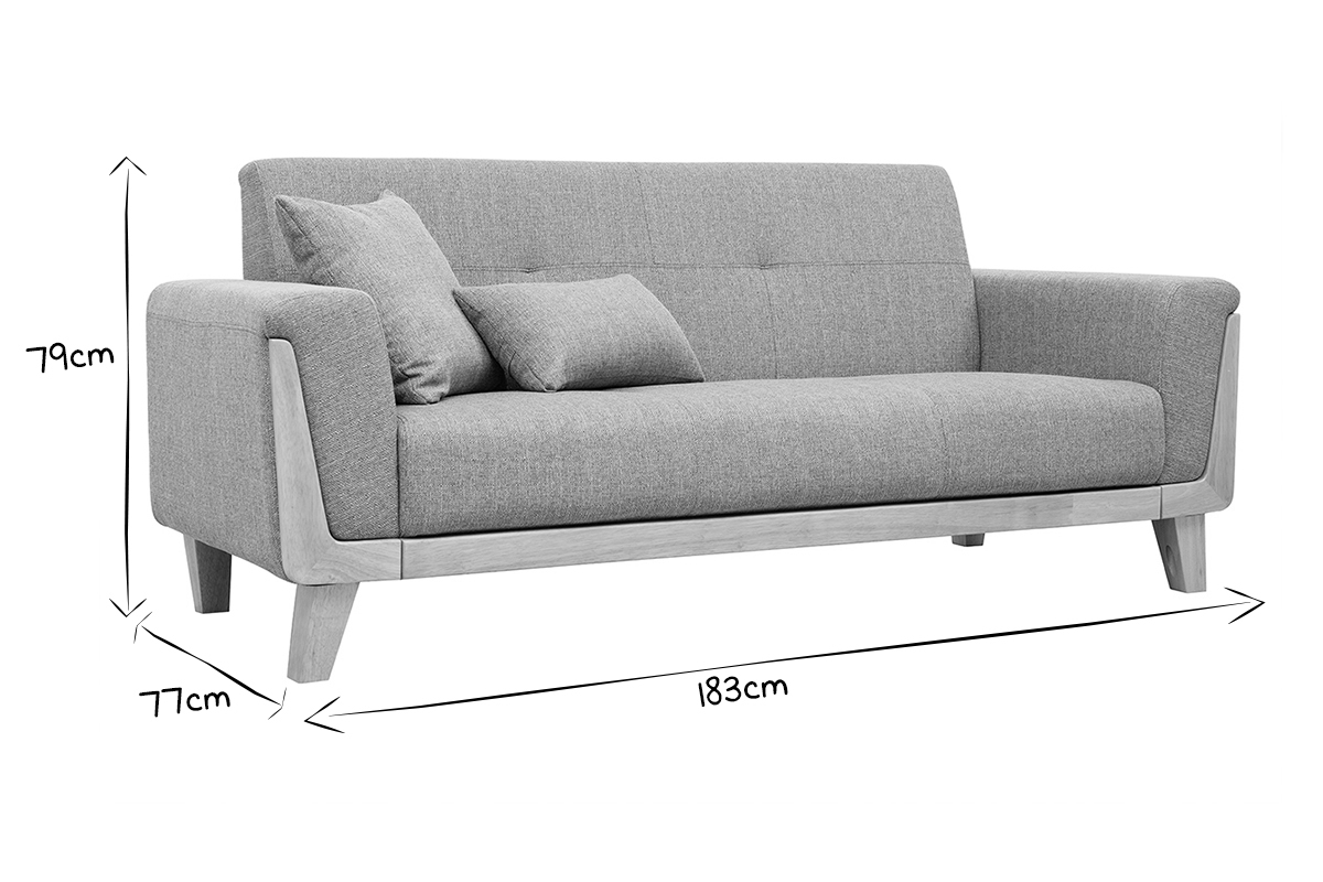 Design-Sofa 3 Pltze Altwei Holzbeine FJORD