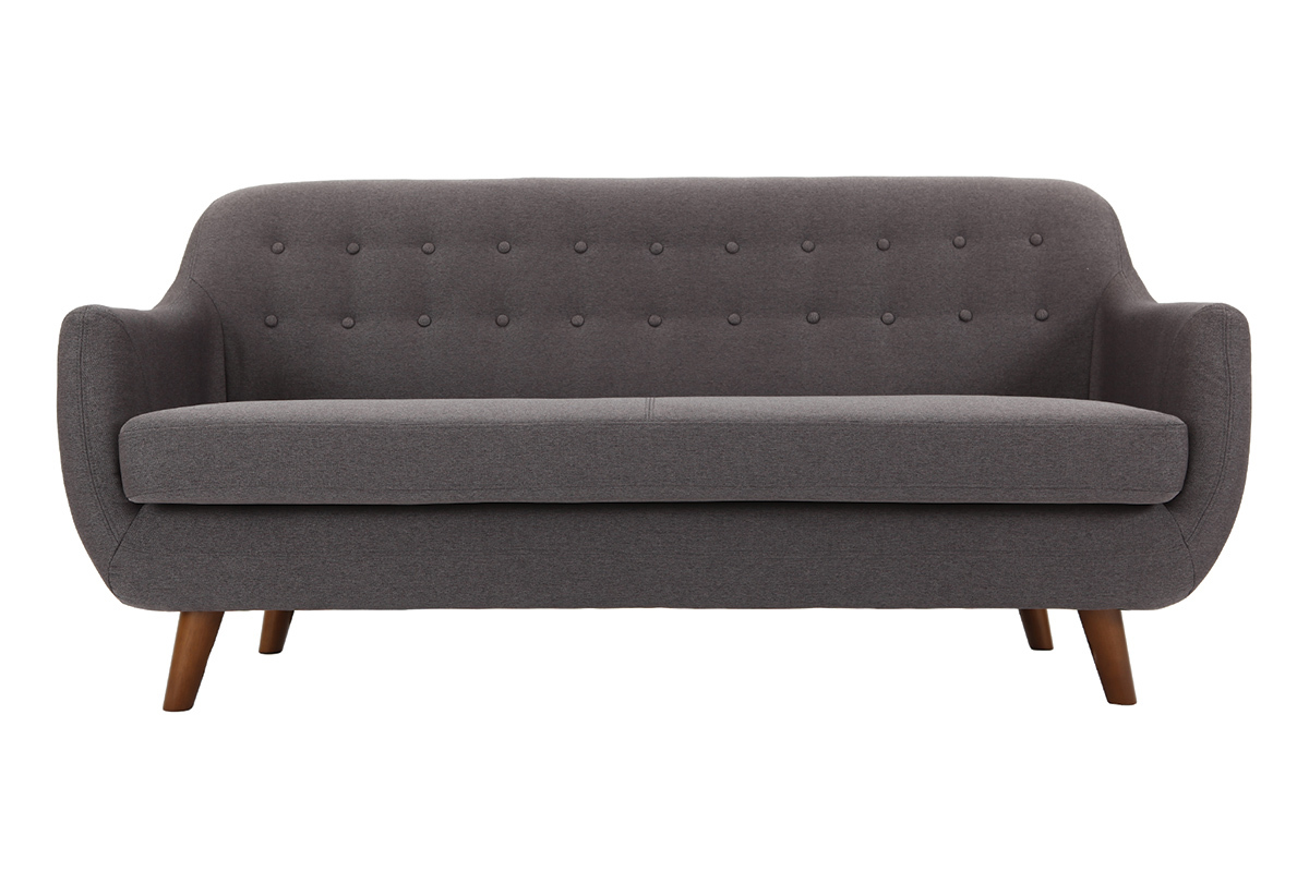 Design-Sofa 3 Pltze Anthrazitgrau YNOK