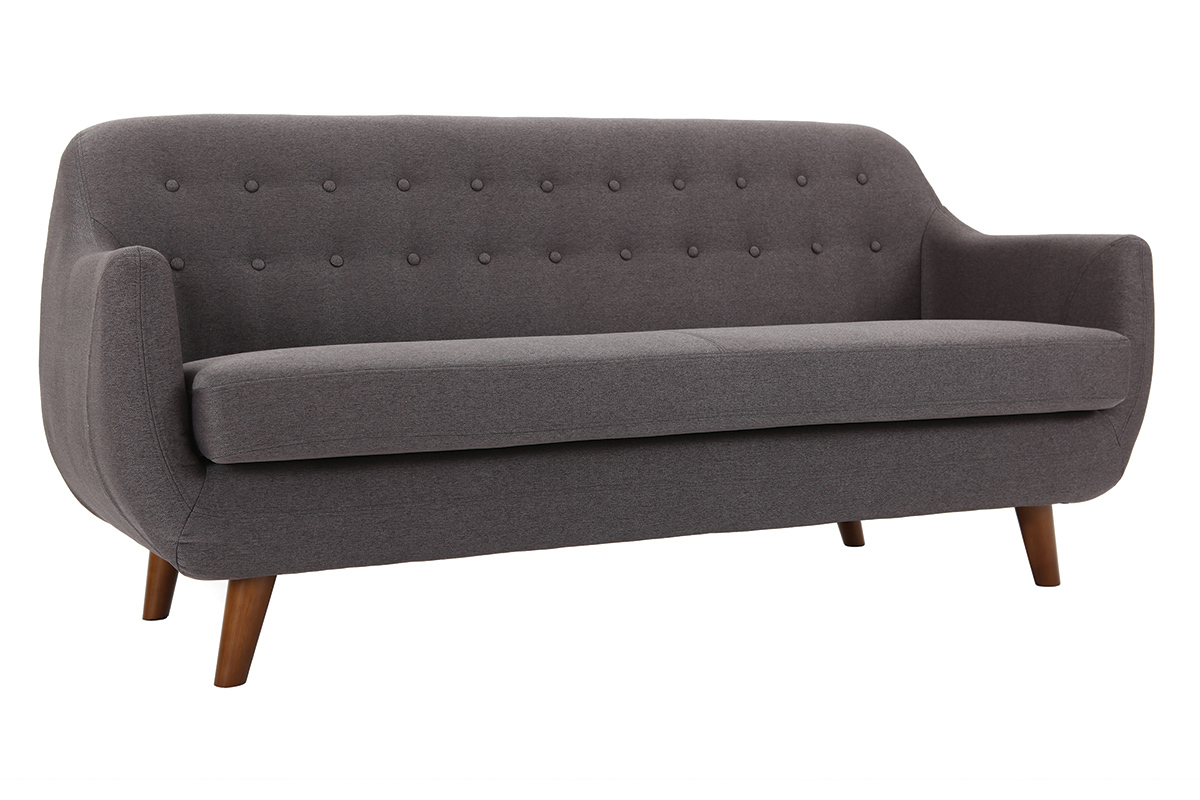 Design-Sofa 3 Pltze Anthrazitgrau YNOK