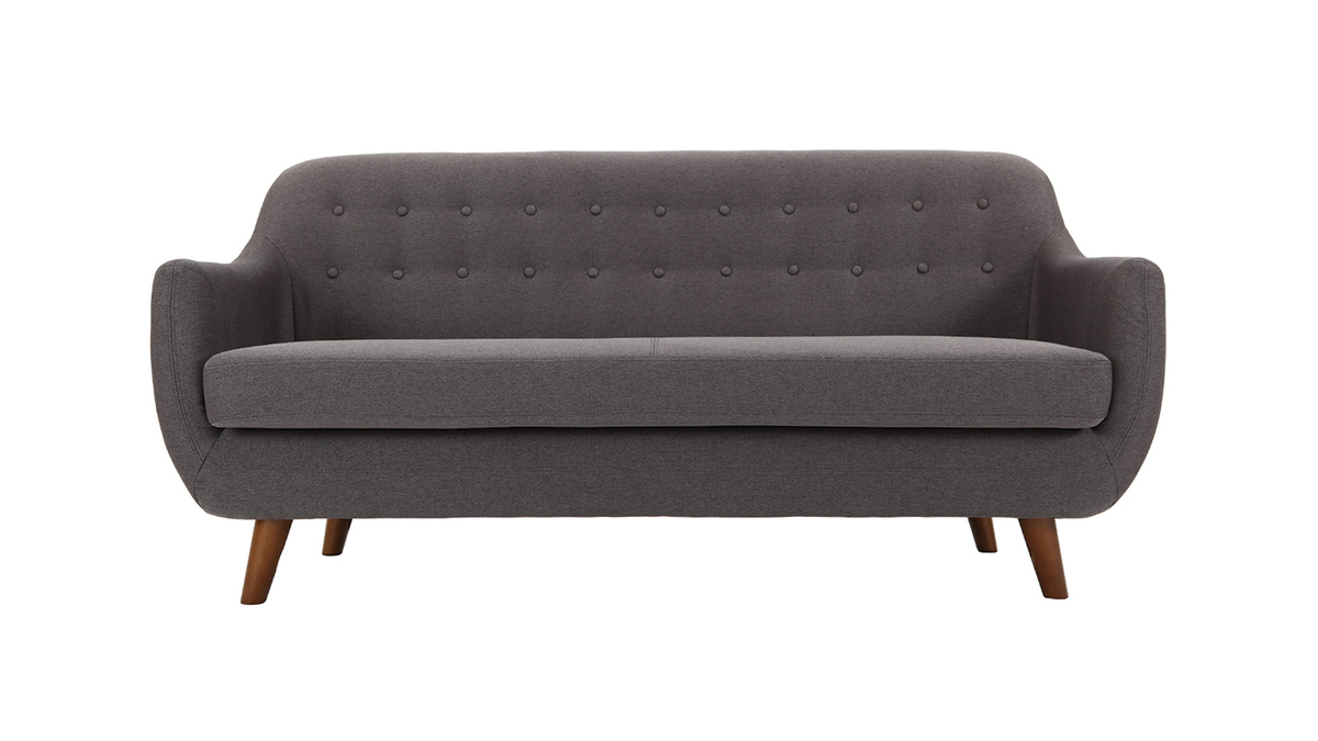 Design-Sofa 3 Pltze Anthrazitgrau YNOK