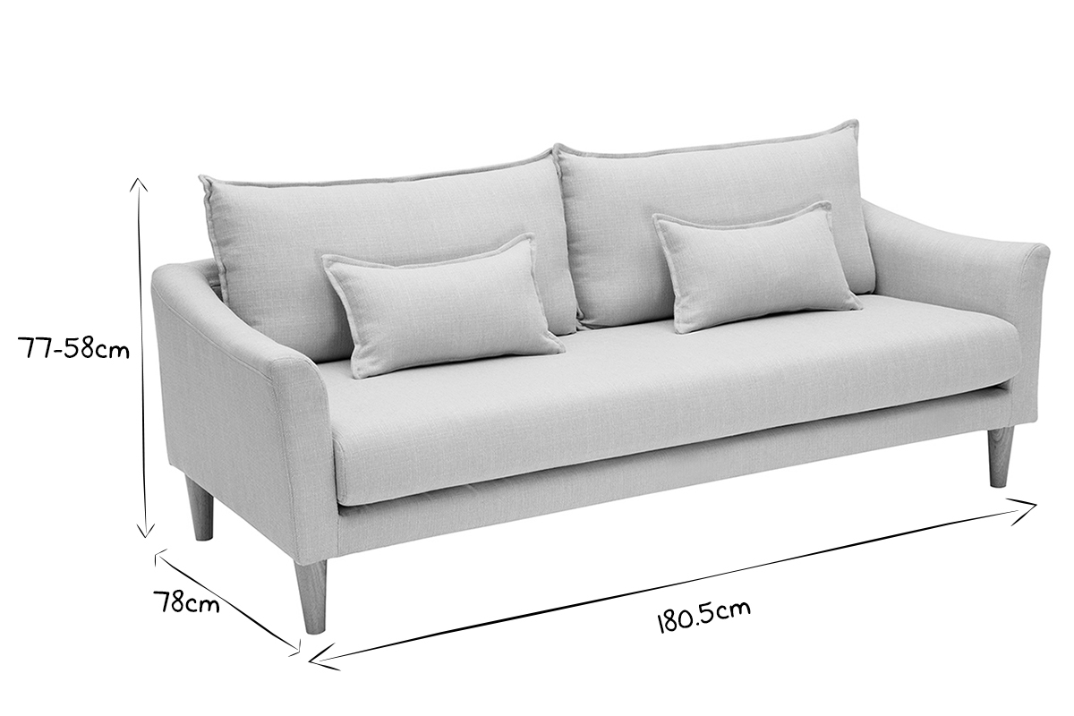 Design-Sofa 3 Pltze beiger KATE