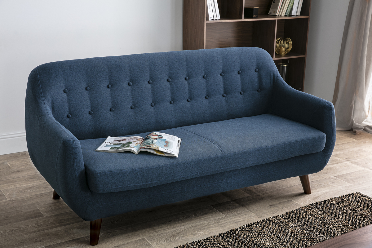 Design-Sofa 3 Pltze Blau YNOK