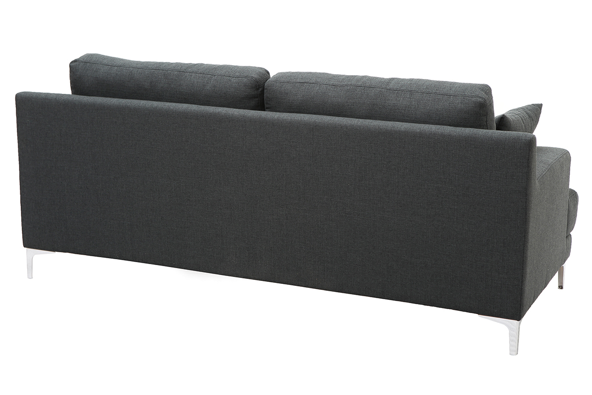 Design-Sofa 3 Pltze dunkelgrauer Stoff BOMEN