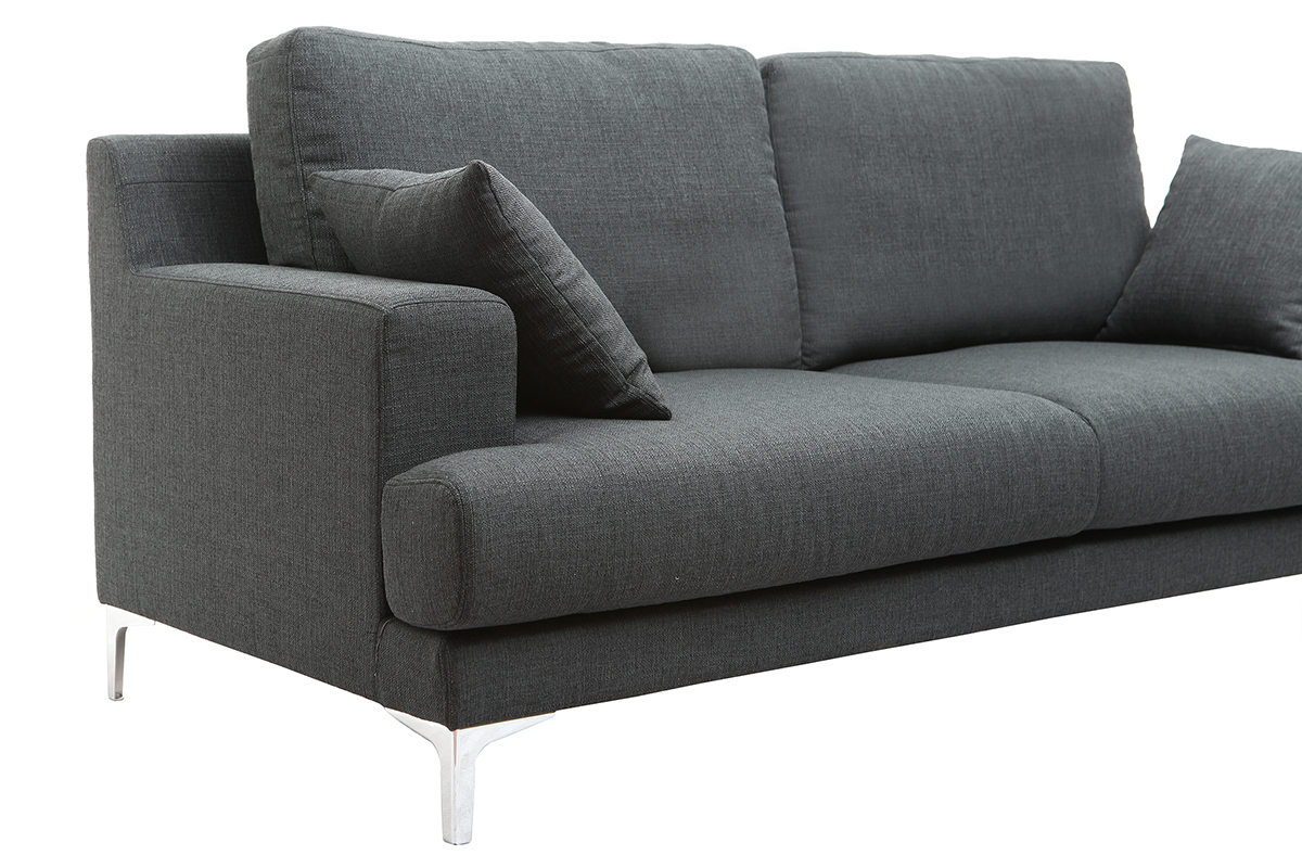 Design-Sofa 3 Pltze dunkelgrauer Stoff BOMEN