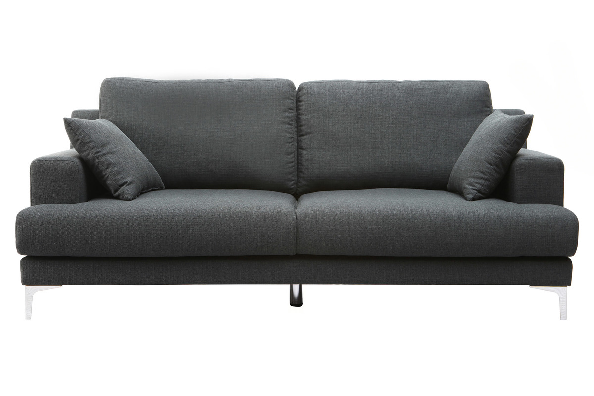 Design-Sofa 3 Pltze dunkelgrauer Stoff BOMEN