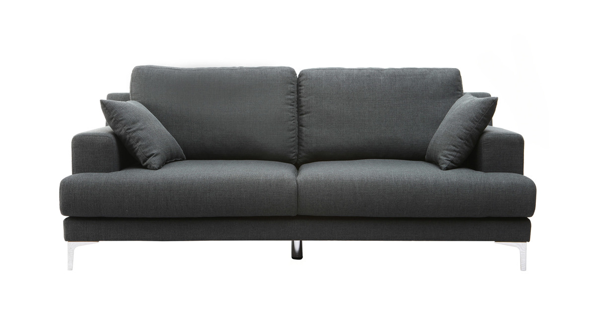 Design-Sofa 3 Pltze dunkelgrauer Stoff BOMEN