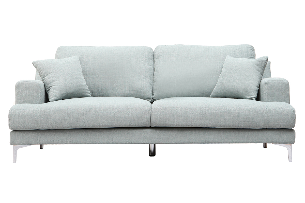 Design-Sofa 3 Pltze hellblauer Stoff BOMEN