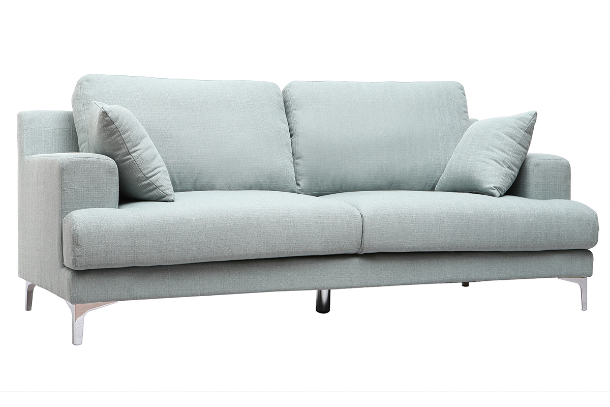 Design-Sofa 3 Pltze hellblauer Stoff BOMEN