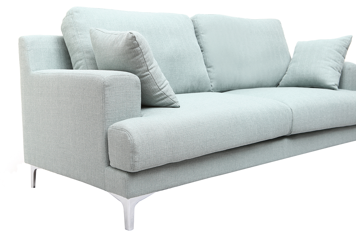 Design-Sofa 3 Pltze hellblauer Stoff BOMEN