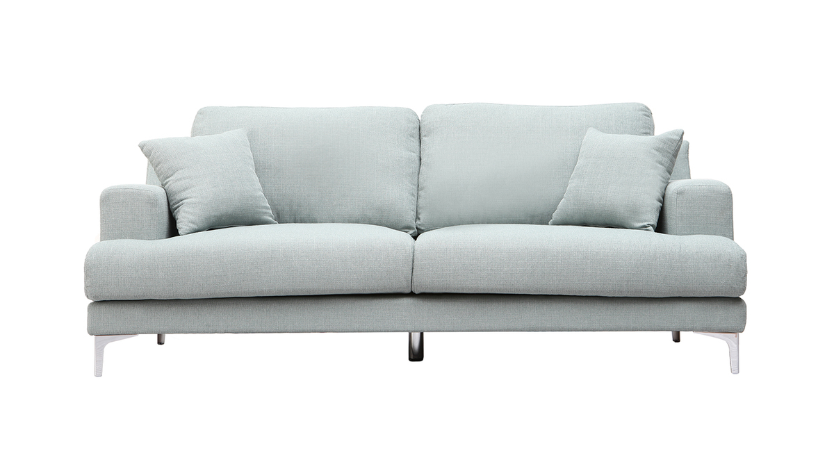 Design-Sofa 3 Pltze hellblauer Stoff BOMEN