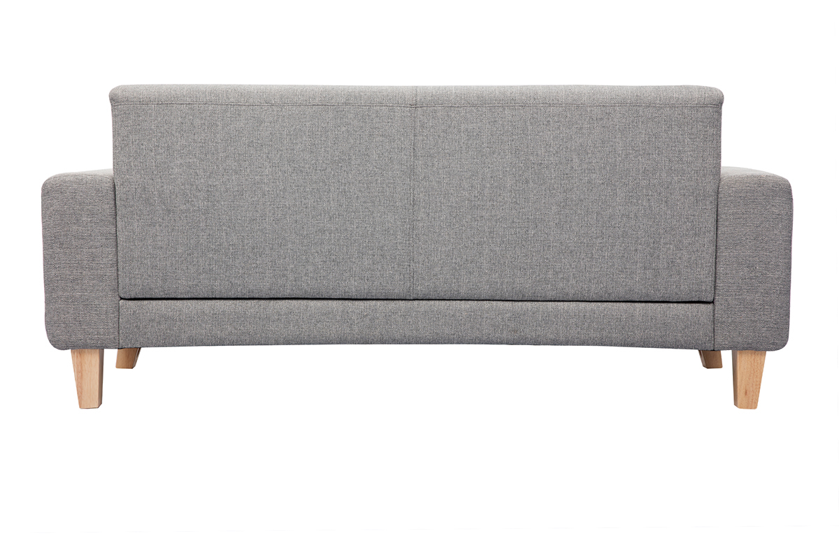 Design-Sofa 3 Pltze Hellgrau Holzbeine FJORD