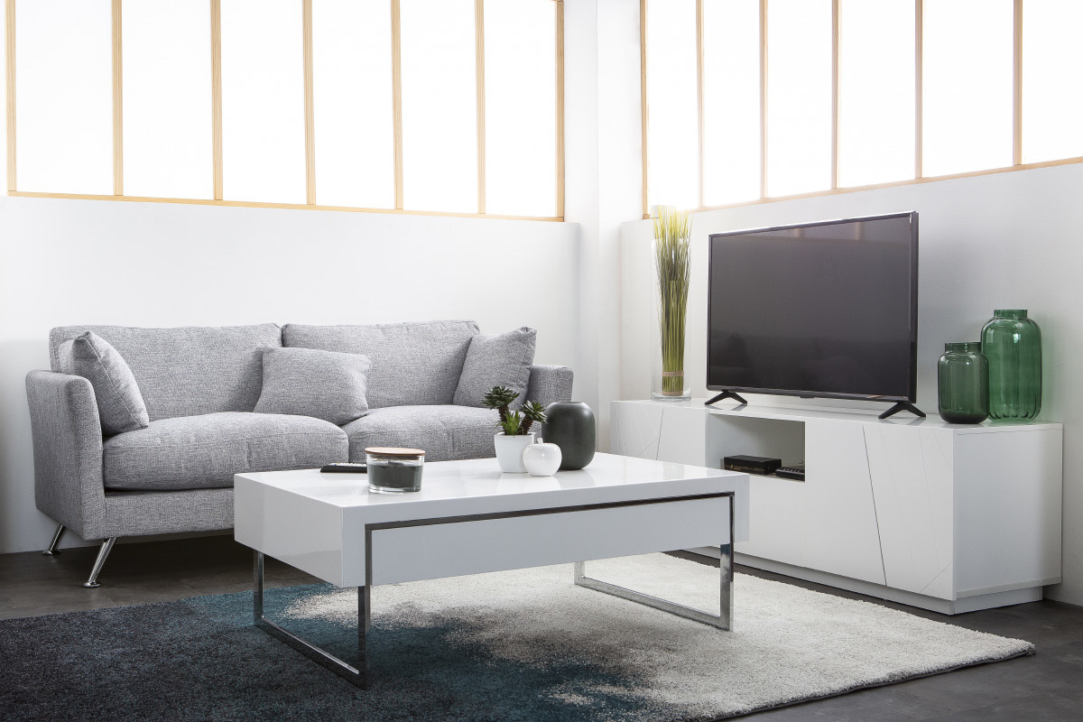 Design-Sofa 3 Pltze Hellgrau VOLUPT