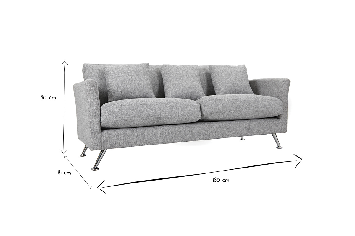 Design-Sofa 3 Pltze Hellgrau VOLUPT