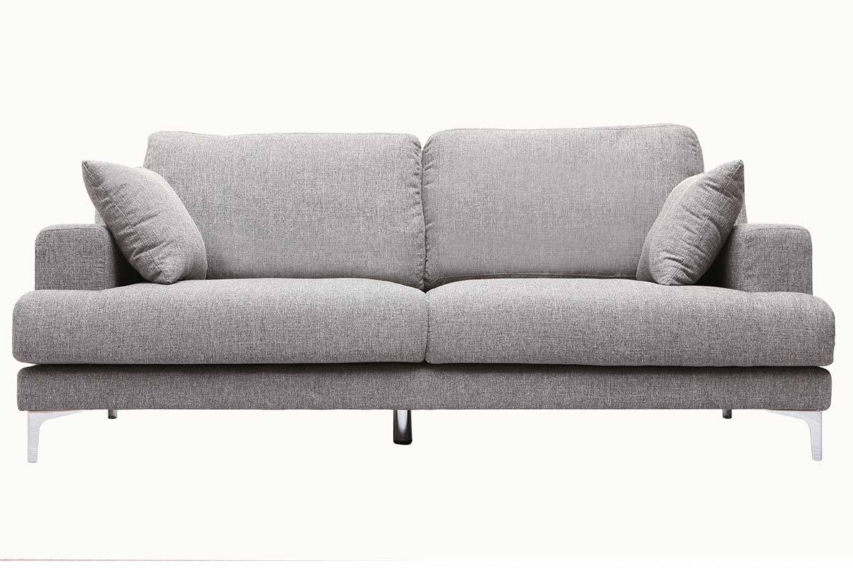 Design-Sofa 3 Pltze hellgrauer Stoff BOMEN