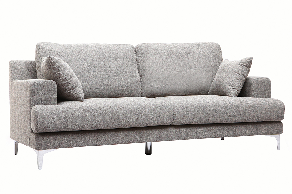 Design-Sofa 3 Pltze hellgrauer Stoff BOMEN