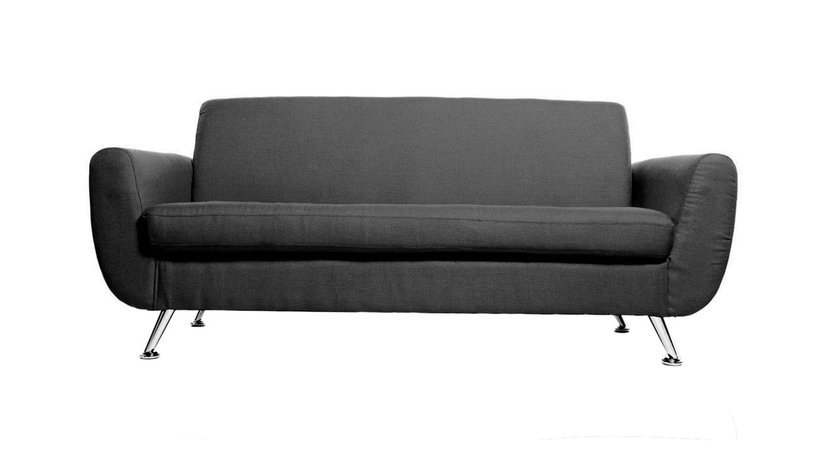 Design-Sofa 3 Pltze Schwarz PURE