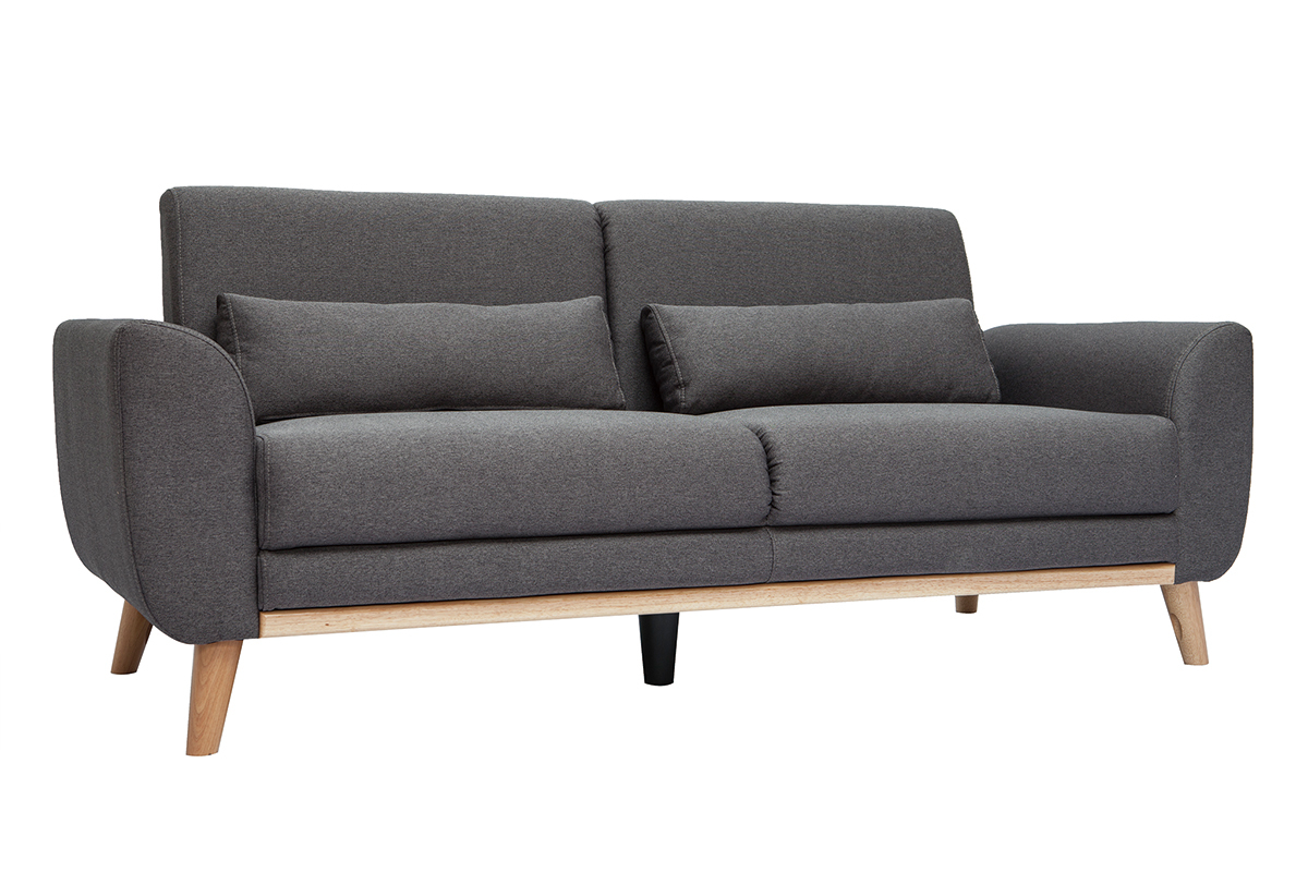 Design-Sofa 3 Pltze Stoff dunkelgrauer EKTOR