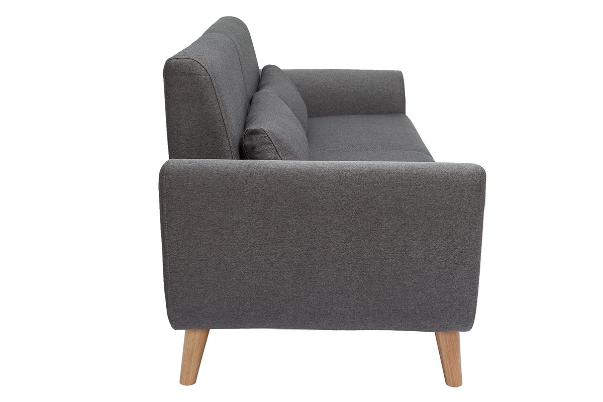 Design-Sofa 3 Pltze Stoff dunkelgrauer EKTOR