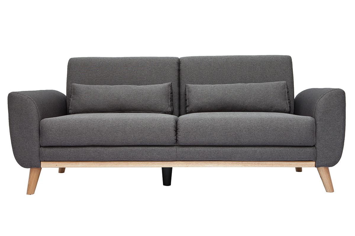 Design-Sofa 3 Pltze Stoff dunkelgrauer EKTOR