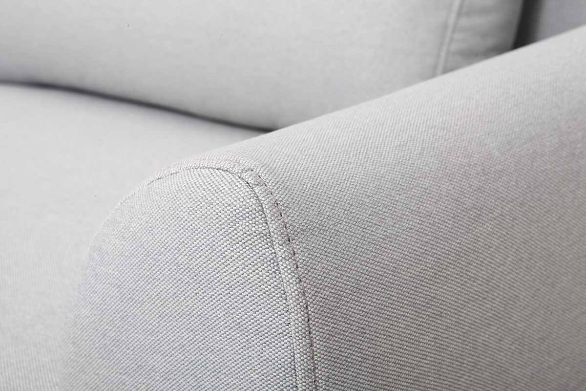 Design-Sofa 3 Pltze Stoff Hellgrau Eichenbeine EKTOR