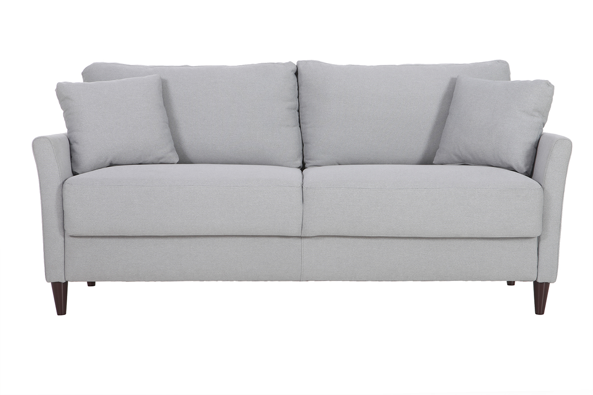 Design-Sofa 3-Sitzer aus hellgrauem Stoff mit Stauraum MEDLEY