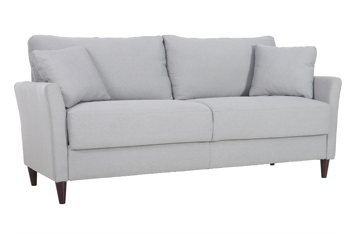 Design-Sofa 3-Sitzer aus hellgrauem Stoff mit Stauraum MEDLEY