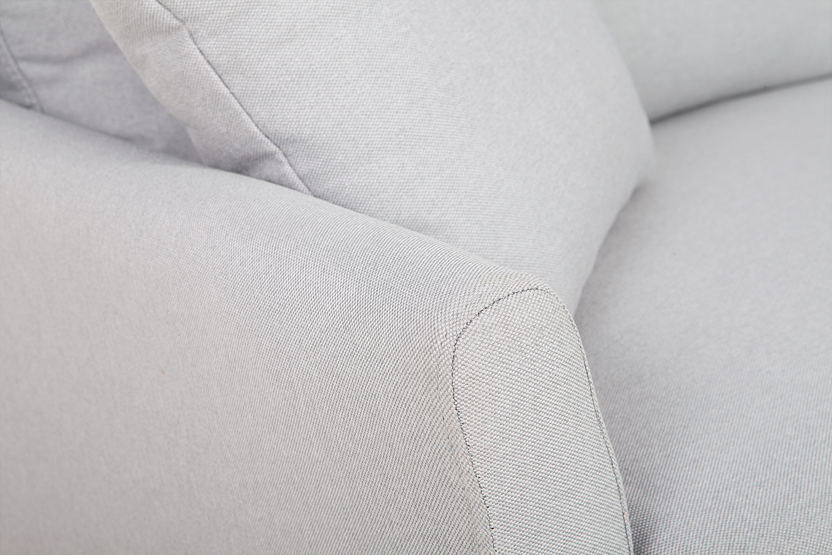 Design-Sofa 3-Sitzer aus hellgrauem Stoff mit Stauraum MEDLEY