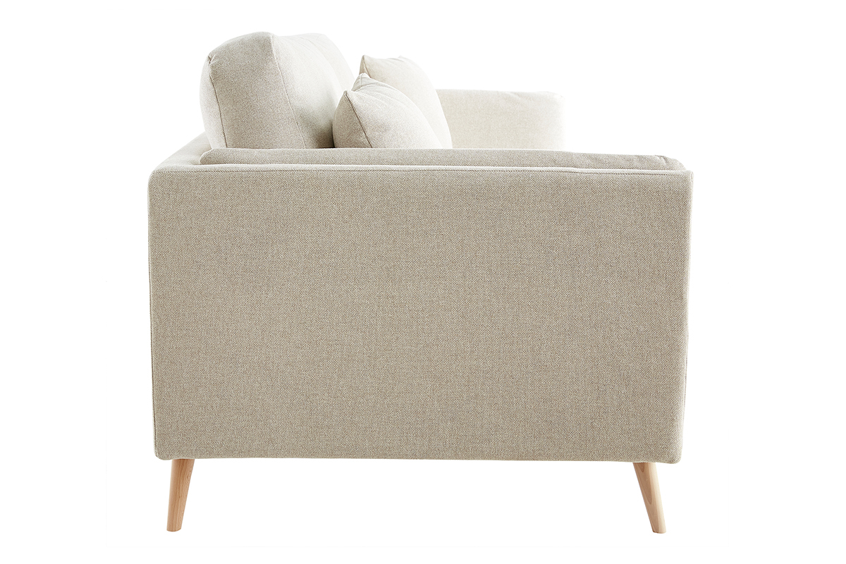 Design-Sofa 3-Sitzer aus naturbeigem Stoff VOGUE