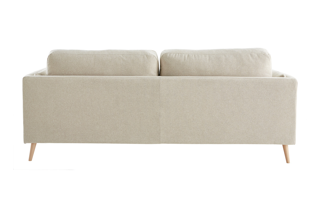 Design-Sofa 3-Sitzer aus naturbeigem Stoff VOGUE