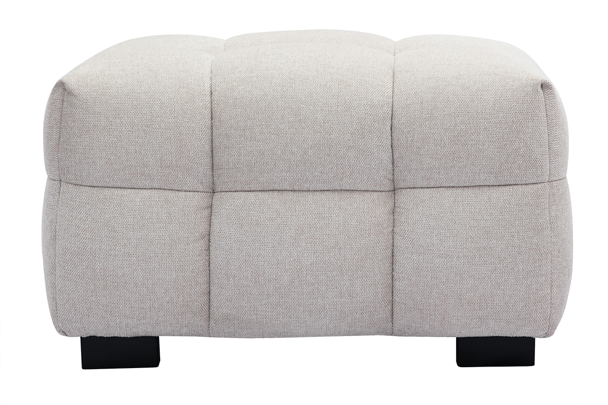 Design-Sofa 3-Sitzer mit Fusttze aus beigem Stoff im Samtdesign CORTO