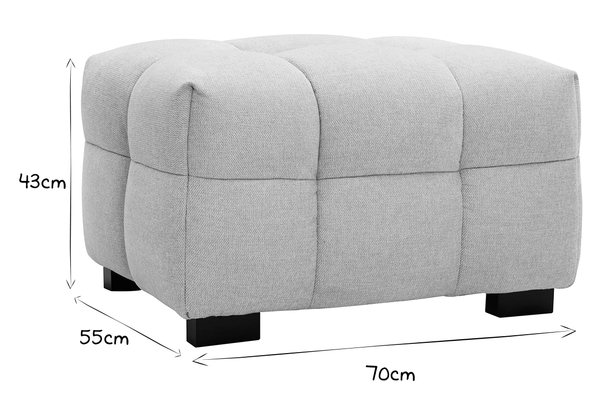 Design-Sofa 3-Sitzer mit Fusttze aus beigem Stoff im Samtdesign CORTO