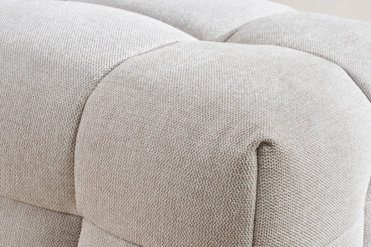 Design-Sofa 3-Sitzer mit Fusttze aus beigem Stoff im Samtdesign CORTO