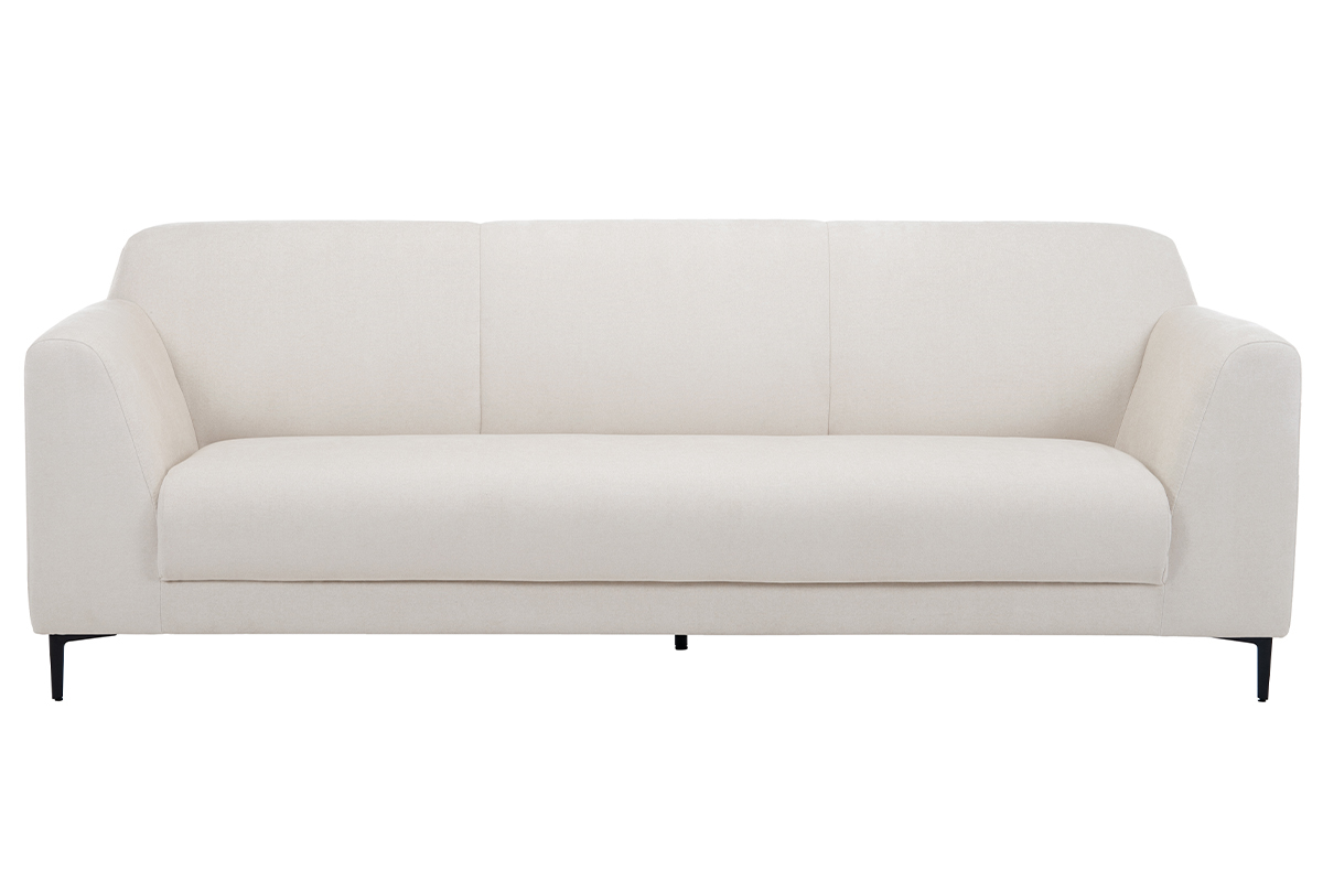 Design-Sofa aus beigem Stoff mit schwarzem Metall 4-Sitzer ALOWISS