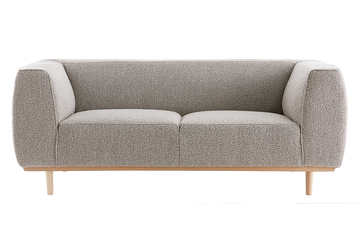 Design-Sofa aus Boucl-Stoff taupe 2/3-Sitzer MORRIS