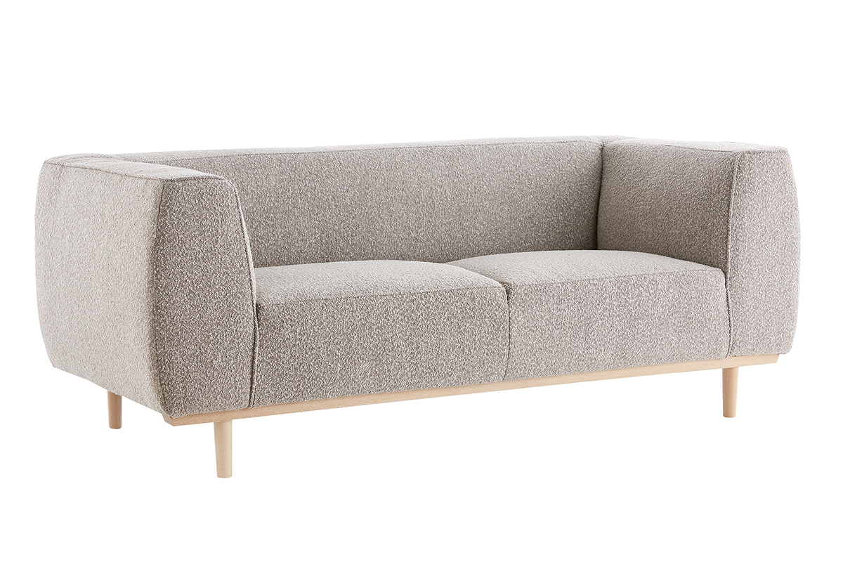 Design-Sofa aus Boucl-Stoff taupe 2/3-Sitzer MORRIS